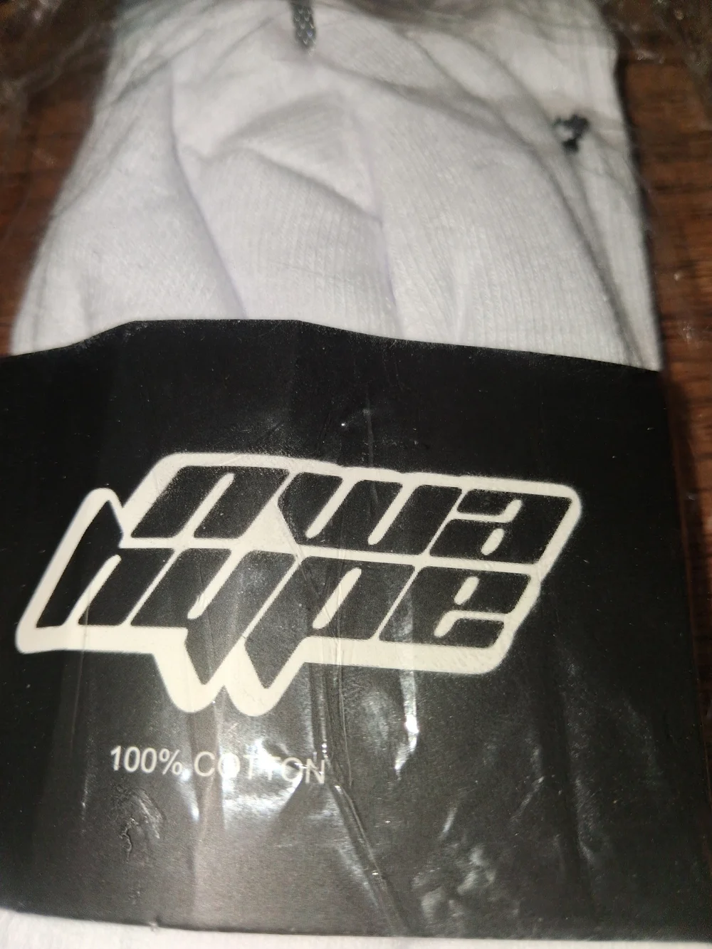 Hype White Crew Athletic Socks with Black Logo